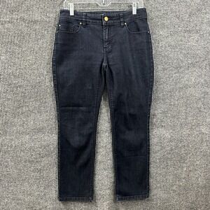 Chico's Platinum Jeans Womens Size 00 Regular Blue Denim Cropped Low Rise